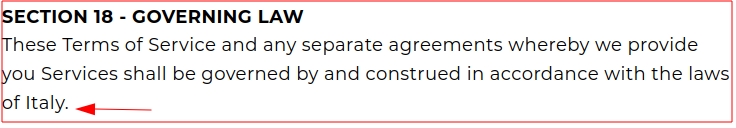 De wetten van Italie?