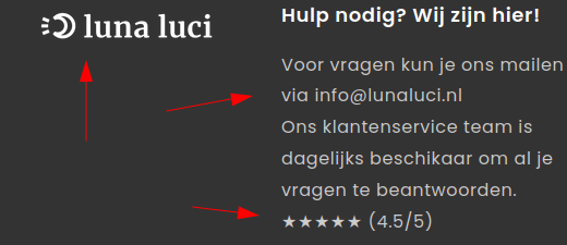 FAQ pagina van andere webshop!