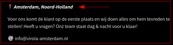 Nee, niet gevestigd in Amsterdam!