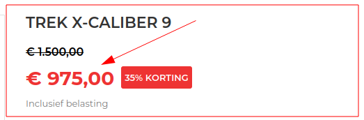 Aanbieding op de webshop