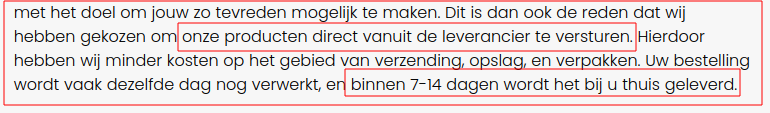 Dropshipping en levertijden.