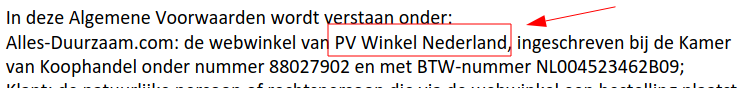 Deze bedrijfsnaam is onvindbaar bij KvK,