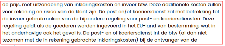 Invoer- en btw kosten afrekenen met koerier