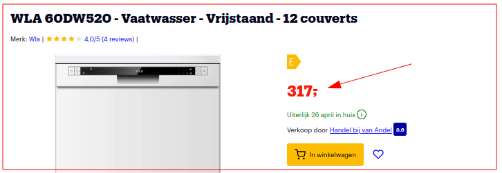 Identiek product bij bol.com