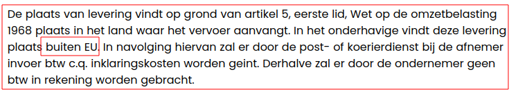 Importeren van buiten EU