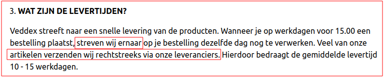 Producten direct van leverancier