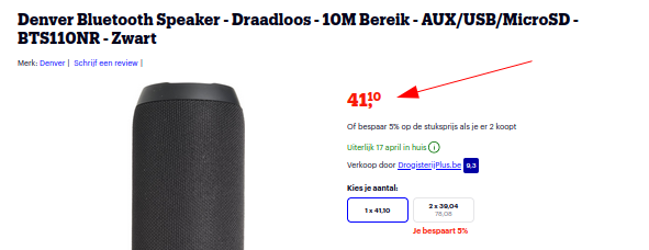 Identieke aanbieding bij Bol.com
