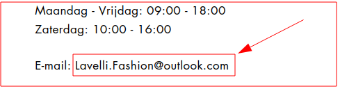 Een outlook adres in plaats van een mailadres op het domein.