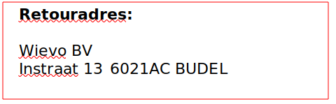 Het bijzondere retoursadres.