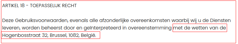 Dus alleen wetten van dit adres gelden!