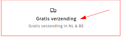 Hier staat dat verzending gratis is.