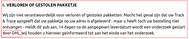 Heeft geen zin want DHL wordt niet gebruikt!