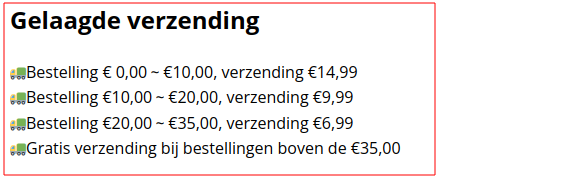 Variabele verzendkosten