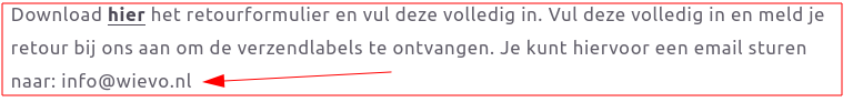 En daar moet de retourszending heen...