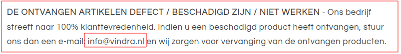 Verwijzing naar vindra.nl (leverde niet).