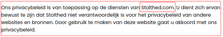En van toepassing op een ander bedrijf.