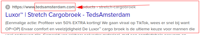 Domein duikt op in uw zoekresultaten!