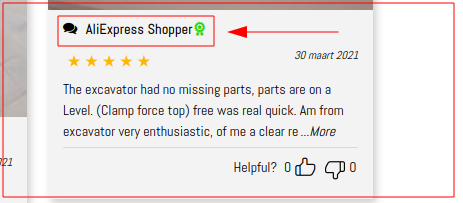 Duidelijk van andere webshop gepakt