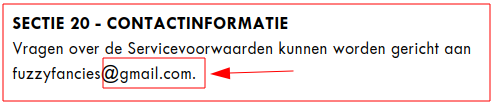 Gebruikt (ook) Gmail adressen!