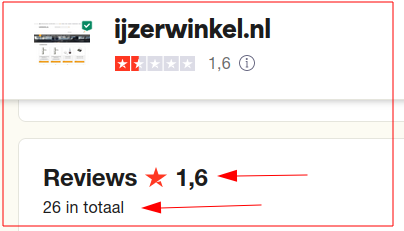 Trustpilot: niet best!