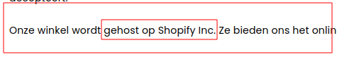 Wordt NIET gehost door Shopify!