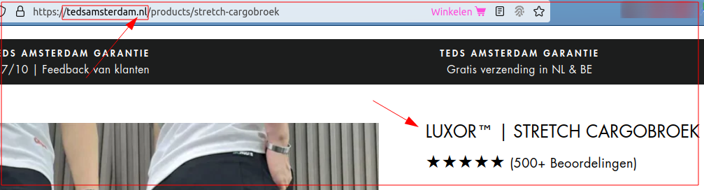 Maar klikt u er op dan komt u op .nl uit!