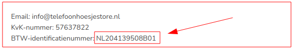 BTW nummer op meerdere plaatsen gebruikt