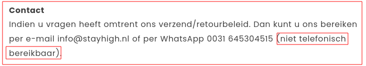 Nadrukkelijk alleen WhatsApp!