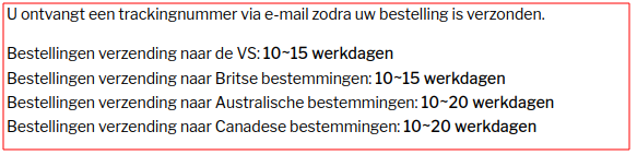 Geen levertijden voor Europa?