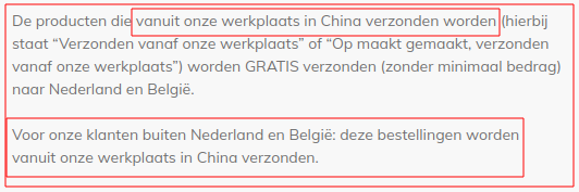Producten uit China