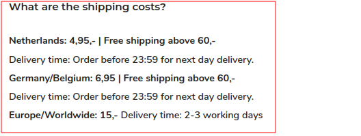 In de FAQ zien we dat er