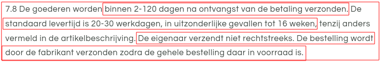 Extreem lange levertijden