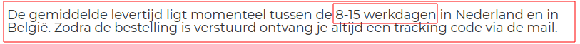 Kenmerkende Aziatische levertijden.