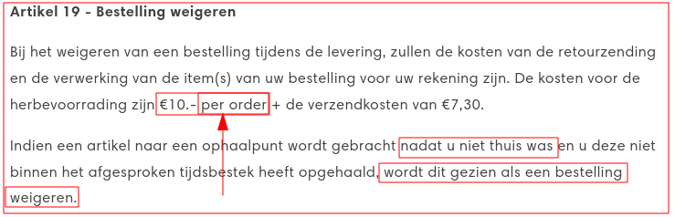 PAS OP: "per order" kan "per artikel" betekenen!