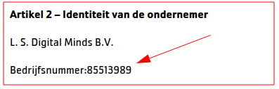 Zoals in algemene voorwaarden