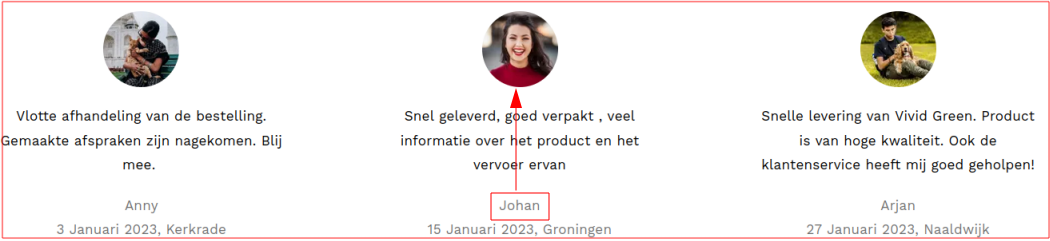 Reviews op de webshop