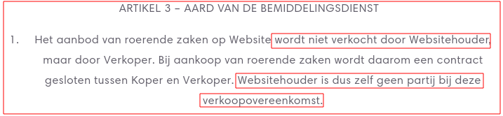 De webshophouder heeft met U niets te maken!