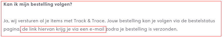 Track&Trace lijkt geheel via mail te verlopen?