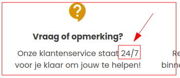 Claimen 24/7 maar..