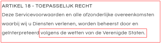 Dus geen enkele NL/EU rechtsbescherming!