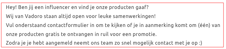 Tja... zodat die influencers ons ook weer kunnen misleiden?