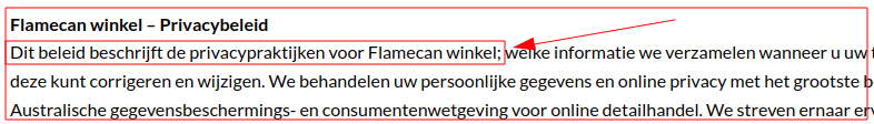 Privacyvoorwaarden dus NIET