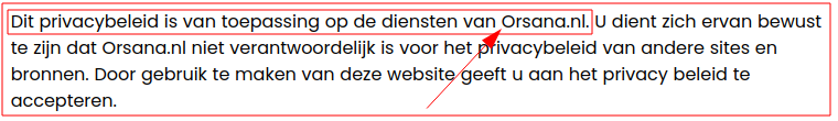 GEEN (eigen) privacyvoorwaarden!