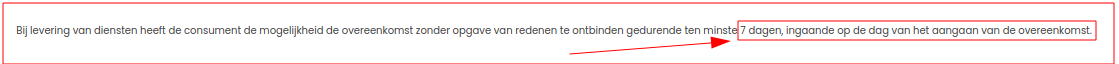 Dus 7 dagen na kopen heroeppen onmogelijk!