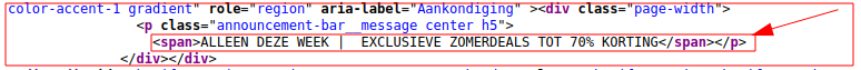 Vast in de code dus ELKE WEEK" is "alleen deze week"!