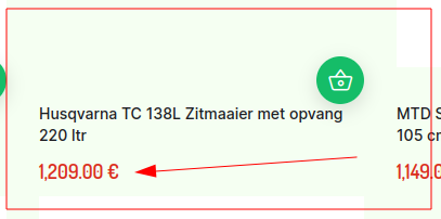 De prijs van de TC138L in deze webshop.