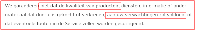 Geen enkele garantie dat u krijgt wat u meent te zien / lezen!