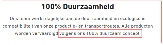 Als je niet levert is dat 100% duurzaam!