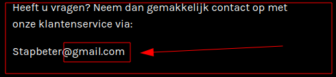 PAS OP! Gmail adres!