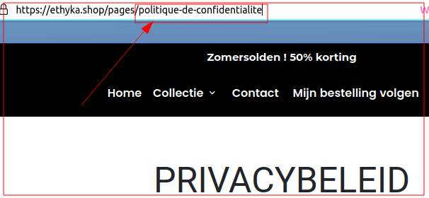 Voorbeeld verwijzingslinken in Frans